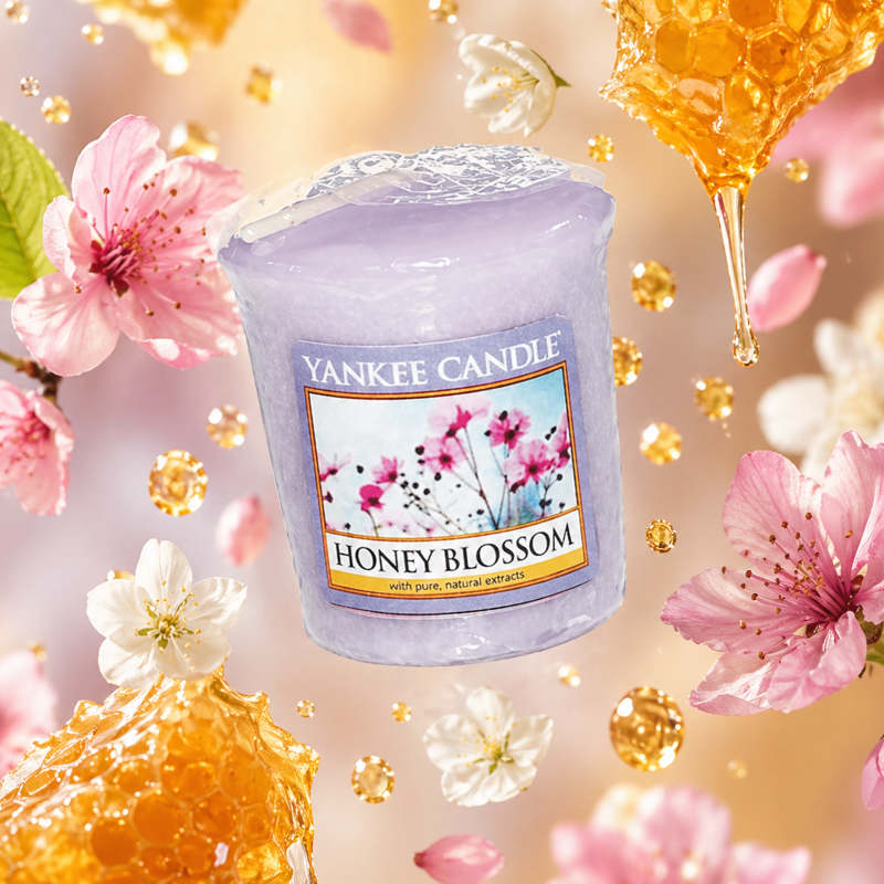 Honey Blossom illatú mintagyertya