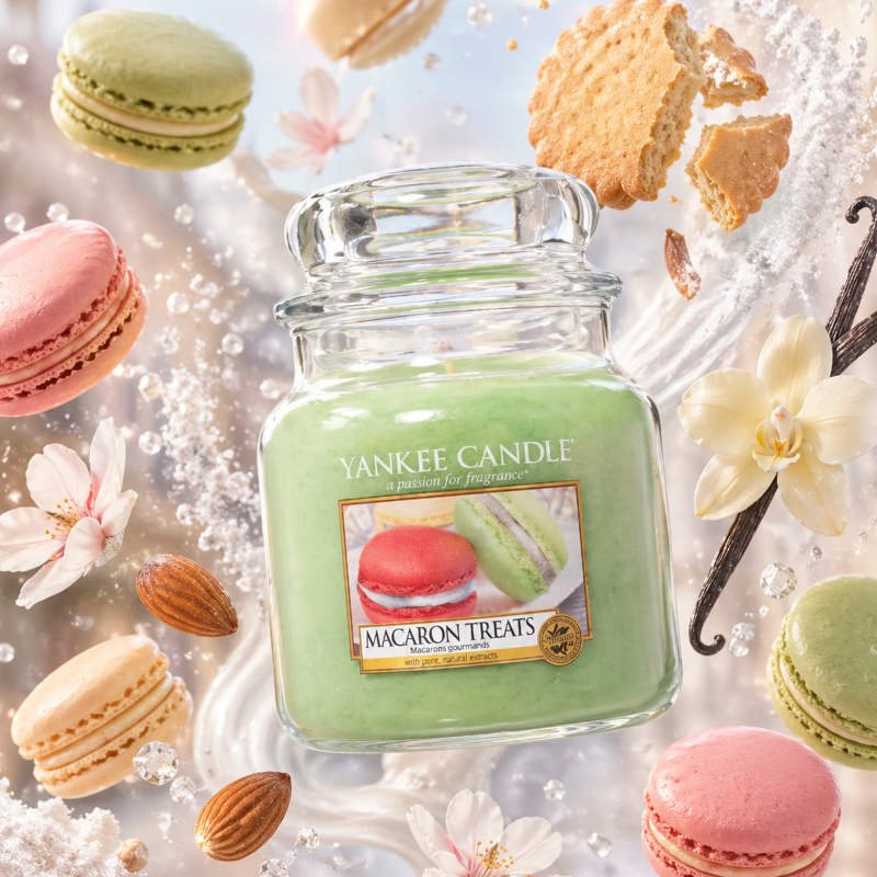 Yankee Macaron Treats illatú kis üveggyertya