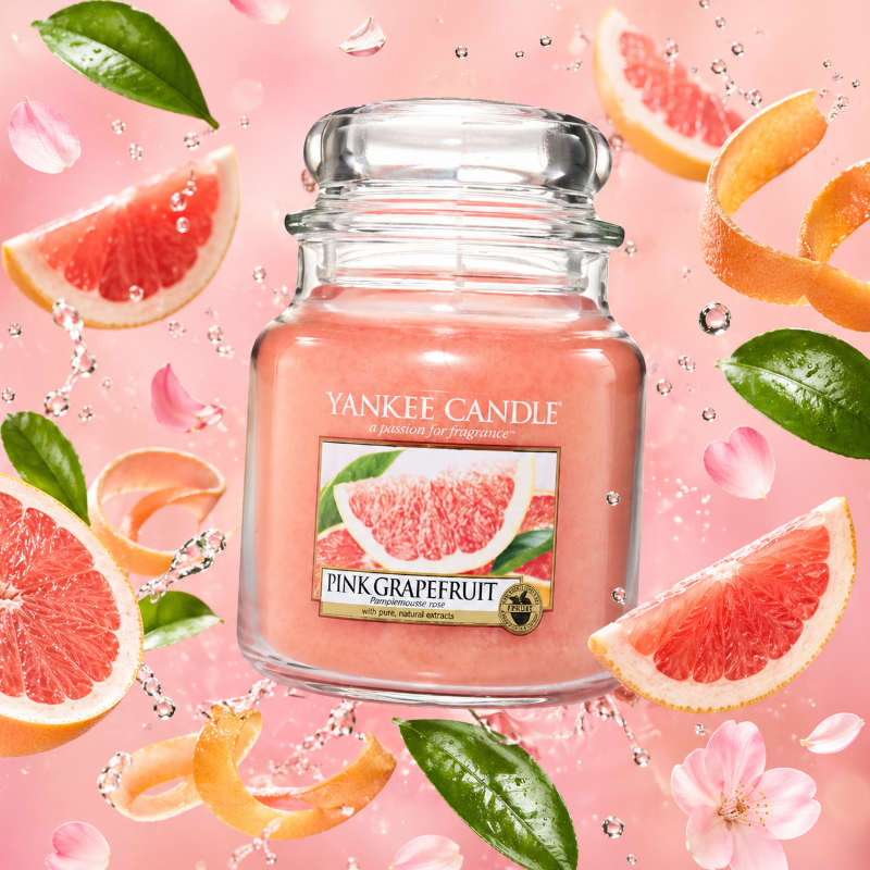 Pink Grapefruit illatú közepes üveggyertya